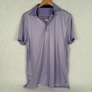 Head Golf Polo Shirt Mens Medium‎ Purple Geometric Performance Short Sleeve